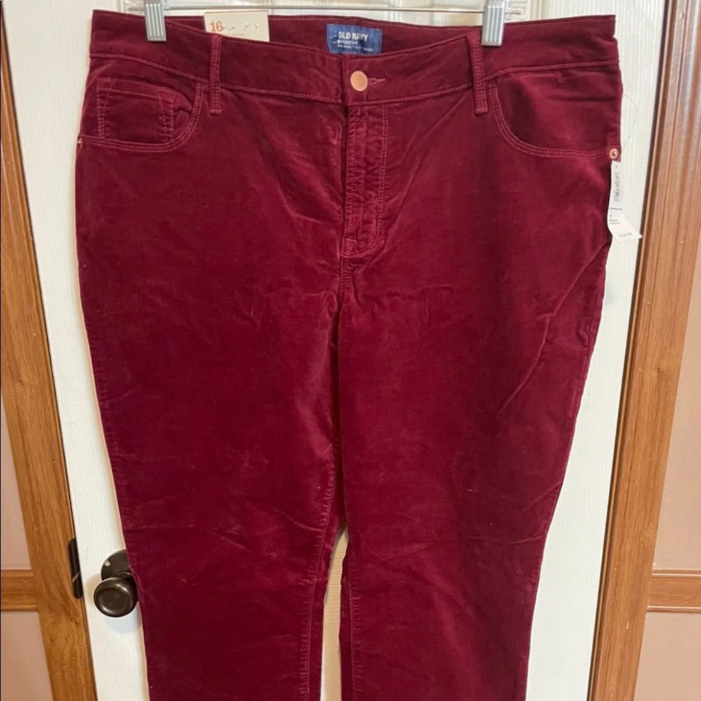 Red Old Navy Mid-rise Rockstar Super Skinny Pants